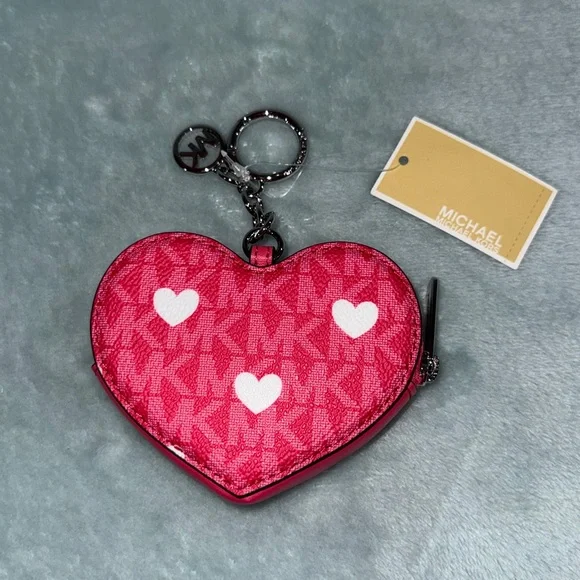 Michael Kors Pink Heart Coin Pouch - Picture 3 of 9